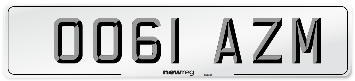 OO61 AZM Number Plate from New Reg
